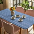 thumbnail image 3 of Blue Pattern Table Cloths for 3 Foot Rectangle Tables, Vintage Abstract Minimalist Art Patio Waterproof Elastic Fitted Tablecloths, Washable Rectangular Table Cover for Camping, 3 of 8
