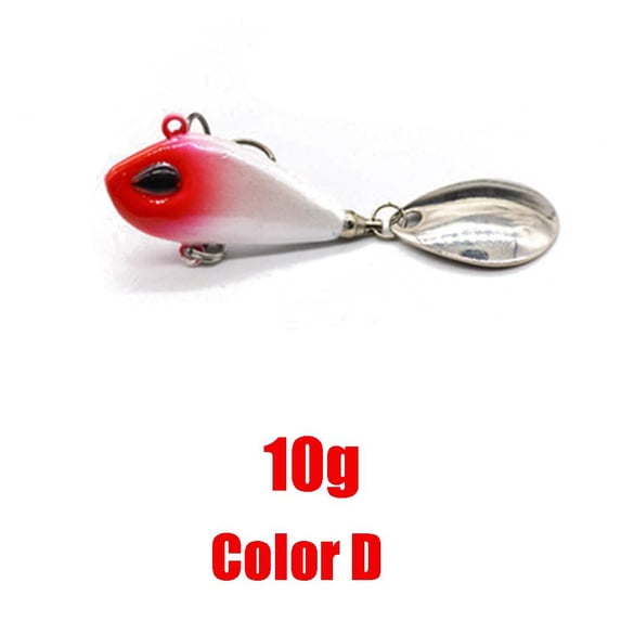 6/10/17/25g Hard Vibration Spoon Metal Sequin Spinner Tackle Metal Fishing Bait Wobblers Crankbaits VIB Lure Treble Hook COLOR D - 10G