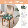 thumbnail image 2 of Green Christmas Snowflake Seat Covers for Dining Room Chairs Set Of 4,Stretch Printed Washable Chair Seat Cover with Elastic Ties and Button,Removable Waterproof Couch Cushion Covers, 2 of 6