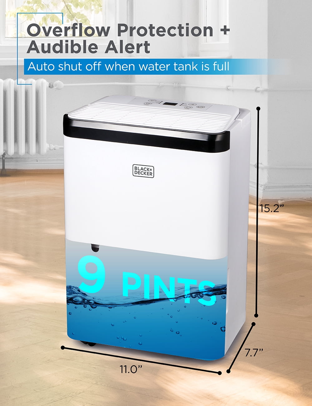 Black + Decker 9 Pint per Day Dehumidifier,BDT08TW