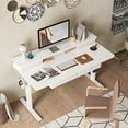 thumbnail image 5 of DESINO 48 x 24 Inch Height Adjustable Electric Standing Desk with Drawers, Stand Up Table with Large Storage Shelf, Sit Stand Desk for Home Office, White, 5 of 9