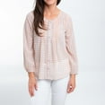 thumbnail image 2 of Elsie & Zoey Jonna Large Peony Long Sleeve Button Up Pintuck Blouse for Women, 2 of 6