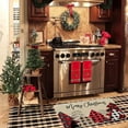 thumbnail image 5 of Merry Christmas Doormat, Buffalo Plaid Christmas Trees Decorative Indoor Outdoor Entrance Doormat Xmas Winter Welcome Door Mat Anti-Slip Rubber for Seasonal Holiday Decortion 17 x 29 Inch, 5 of 6
