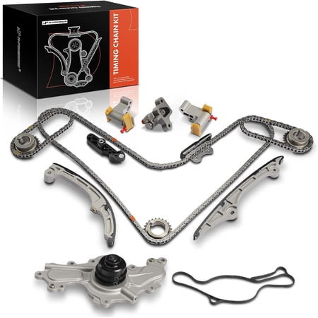 A-Premium Engine Timing Chain Kit W/Water Pump & Tensioner [fits DOHC, 6Cyl 3.7 3.5L] Compatible with Ford Taurus 08-11, Fusion, Flex, Edge & Mazda 6, CX-9 & Lincoln MKT, MKS, MKX, MKZ & Mercury