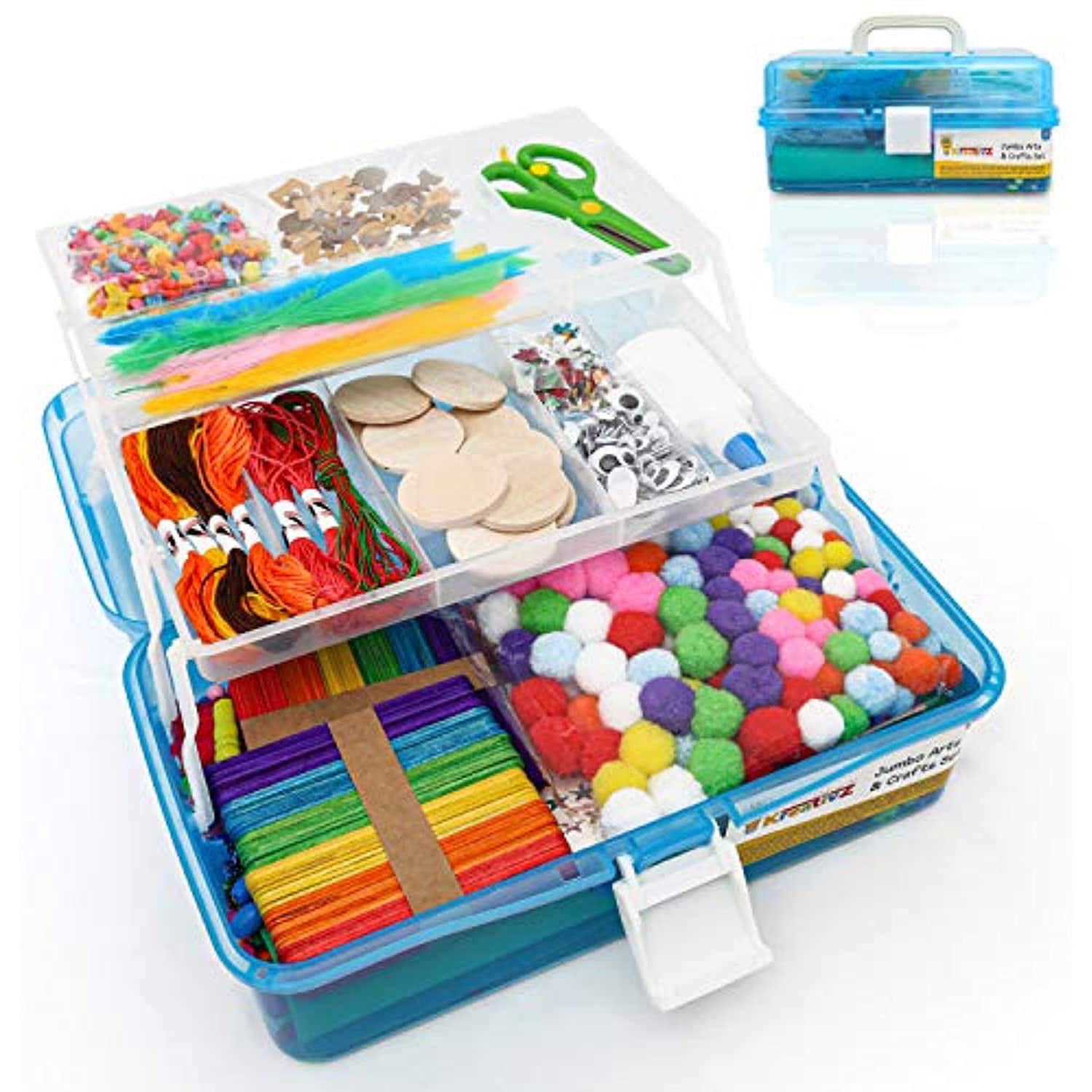 Kreativz Jumbo Arts & Crafts Supplies Set for Kids: Giftable Craft Kit ...