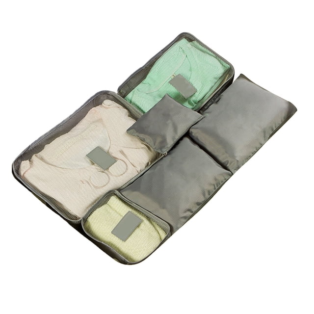 Bolsa de viaje de 6 piezas, impermeable, para guardar equipaje, con cubos de embalaje para maletas, color gris.