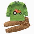 thumbnail image 5 of CAUYDY 2T 3T 4T 5T Baby Boy Clothes Cute Toddler Pajamas Fall Winter Long Sleeve Shirt Elastic Pants 2PCS Set Child Sleepers Little Kids Outfits for Boys Sizes 2-3 Years,Green, 5 of 6