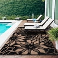 thumbnail image 6 of KUETH 5'x8' Outdoor Rug Waterproof Plastic Reversible Floral Patio Camping Outside Carpet,Black Brown, 6 of 8