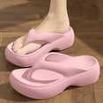 thumbnail image 2 of oqasdz Women's Slippers Summer Thick Sole Soft Non Slide Flip Flops Outdoor Beach Vacation Solid Color Slippers Casual Wear,Pink, 2 of 5