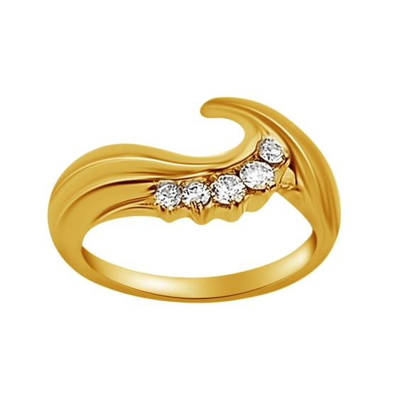 White Natural Diamond Engagement Enhancer Wrap Ring in 14k Yellow Gold Over Sterling Silver (0.24 Cttw)