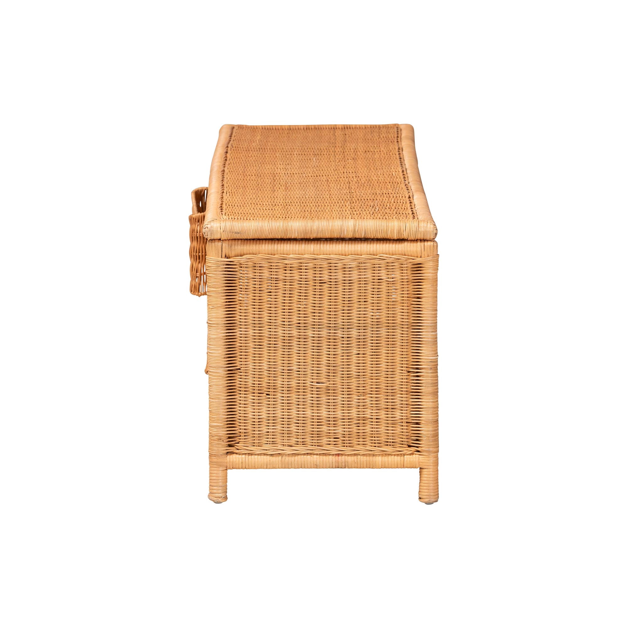 bali & pari Creusa Boho Storage Bench, Light Honey