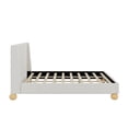 thumbnail image 4 of Llinc Store Modern Boucle Upholstered Platform Bed with Wingback Headboard And Round Wooden Legs,King Size, 4 of 7