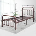 thumbnail image 4 of Golden Gate Beds Vintage Wrought Iron BedFrame with Classic Metal Platform Base, Headboard and Footboard, No Box Spring Needed, Easy Assembly, Mattress Base, Noise-Free, Sleek Brown Finish- Twin Size, 4 of 5