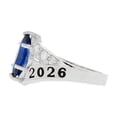 thumbnail image 3 of JackAni 10k Gold Simulated Sapphire September Birthstone 2026 Class Graduation Ring - Size 6.75, 3 of 5