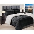 thumbnail image 2 of Elegant Comfort Black Solid Print Microfiber Comforter Sets, King (3 Counts), 2 of 4