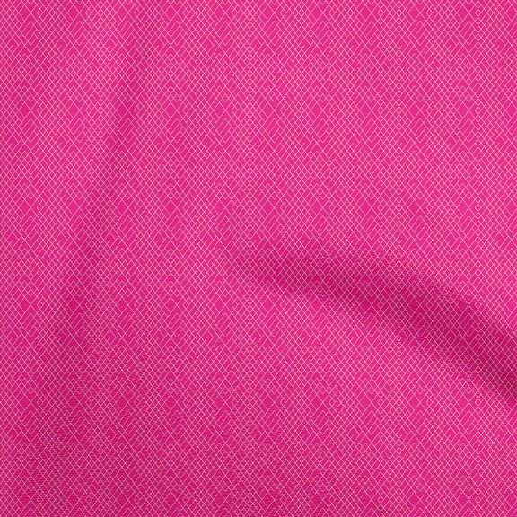 oneOone Cotton Cambric Fuschia Pink Fabric Scribble Lines Diy Clothing Quilting Fabric Print Fabric By Yard 42 Inch Wide