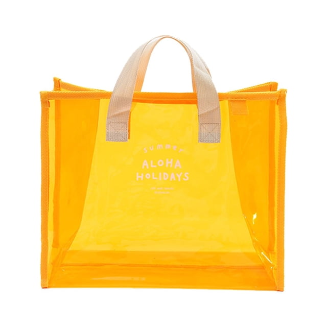 Summer Aloha PVC Beach Bag - Transparent, Portable, Durable, Large Capacity - For Swimming, Travel, Outdoor Activities, Stylish Storage Bag