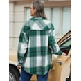 thumbnail image 6 of Weardear Womens Plus Size Shacket Jacket Flannel Plaid Long Sleeve Button Down Shirts Casual Fall Blouses Tops, 6 of 7
