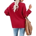 thumbnail image 4 of Batwing Long Sleeve Loose Knit Sweater Buttons Pullovers, 4 of 5