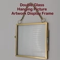 thumbnail image 3 of Yeesam Gold Picture Frame Ornaments, Glass Frame for Pressed Flowers, DIY Mini Brass Wall Hanging Photo Frame Double Glass Hanging Picture Artwork Display Frame with Chain Home Decor(2pcs b), 3 of 7
