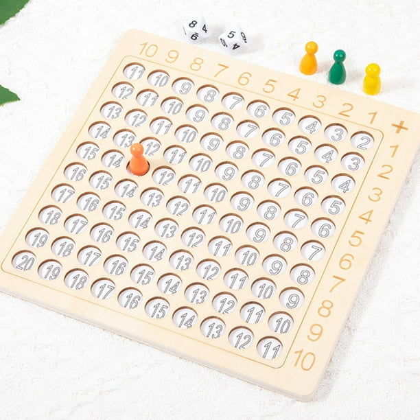 Tablero de suma de multiplicación de matemáticas de madera, tablero de mesa de matemáticas, aprendizaje preescolar educativo Montessori manipuladores CUTICAT tabla de multiplicar