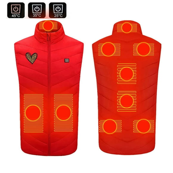 Meichang Heated Vest Men and Women Plus Size Outdoor Work Outerwear Rechargeable with USB Port Heated Jacket Hunting Body Warmer Heated Clothing