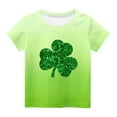 thumbnail image 4 of BLVB Kids St Patricks Day Shirt Boys Girls Shamrock Clover Graphic Tees Toddler Short Sleeve Crewneck T-Shirt Top, 4 of 5