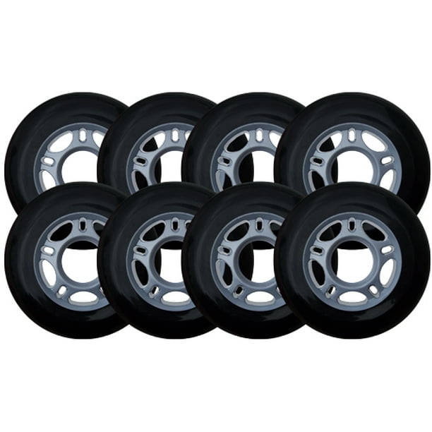 Black 76mm 82A Inline Skate Wheels Outdoor Hockey / Rec