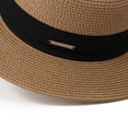 thumbnail image 6 of UTSJKR Womens Classic Wide Brim Fedora Hat with Thin Leather Tag Band for Daily Downtown Commute Coastal Road Trip Garden Party Wrinkle Resistant Travel Hat Brown, 6 of 6
