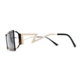 thumbnail image 5 of Metal Stud Rimless Rectangular Unique Metal Rim Sunglasses Gold Black, 5 of 5