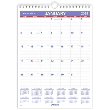 AT-A-GLANCE 2025 Monthly Wall Calendar Small 8 x 11 - Monthly Wall Calendars