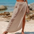 thumbnail image 5 of Beach Outfits For Women 2024 Cover Up Skirt Open Front Swimsuit Wrap Cover Ups Summer Beach Skirts With Slit For Women Khaki Loose Casual Resort Wear One Size, 5 of 6