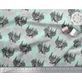 thumbnail image 3 of Soimoi Green Modal Satin Fabric Wolf & Landscape Nature Printed Craft Fabric by the Yard 42 Inch Wide, 3 of 5