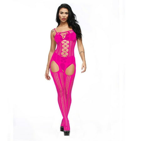 Midwennn Women s Jacquard Sexy Personality Pantyhose Hollow Solid Color Bodysuit plus Size Lingerie for Women Valentines Day