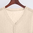 thumbnail image 4 of Timegard Women's Button down Cardigan Short Sleeve V Neck Ruffle Cute Comfy Crop Knit Sweater for Fall Casual,Beige,Free Size, 4 of 5