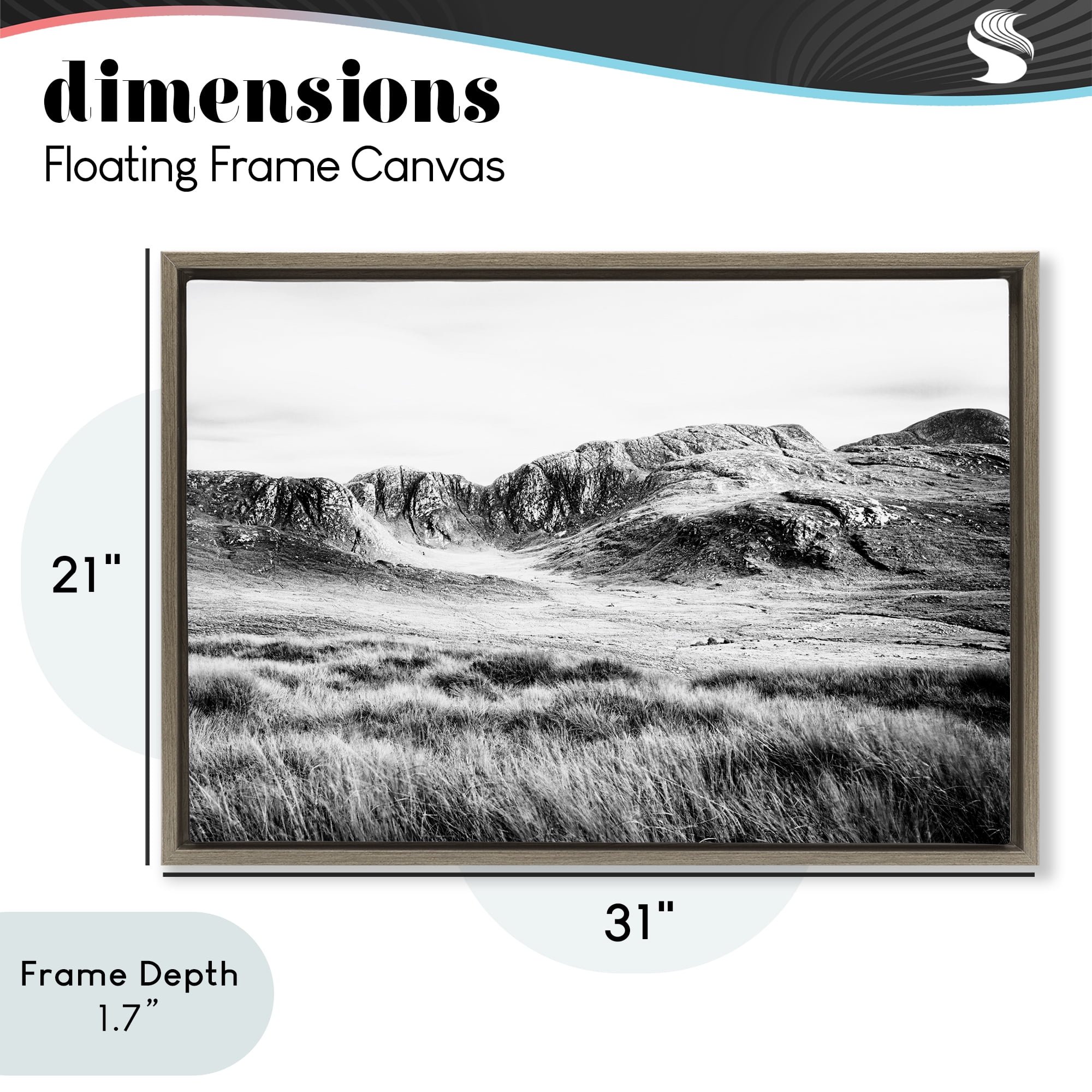 Stupell Industries Magnificent Countryside View Brown Framed Floater Canvas Wall Art, design by Andy Amos
