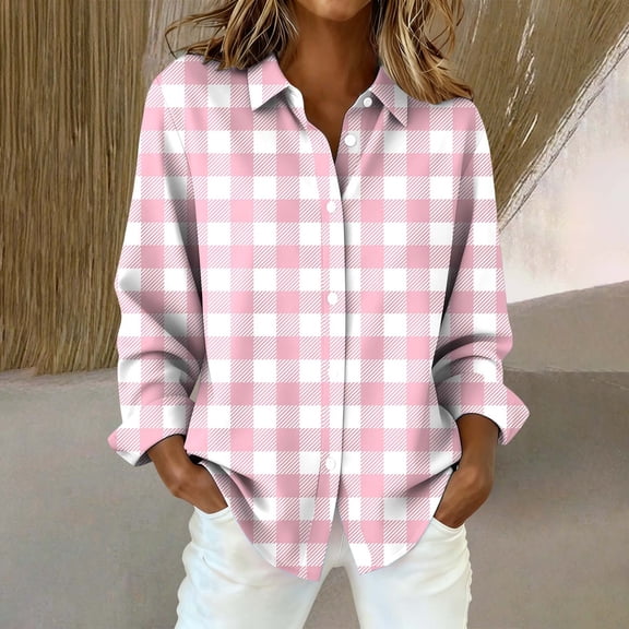 Endives Women's Shirts Fashion Casual Printed Button Down Long Sleeve Shirts Tops Blouse