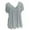 Gray, variant on qucoqpe Plus Size Blouse for Women Fashion Casual Solid Color Printing V-Neck Short Sleeve Ruched Tunic Tee Summer Camisas De Mujer T-Shirt Tops