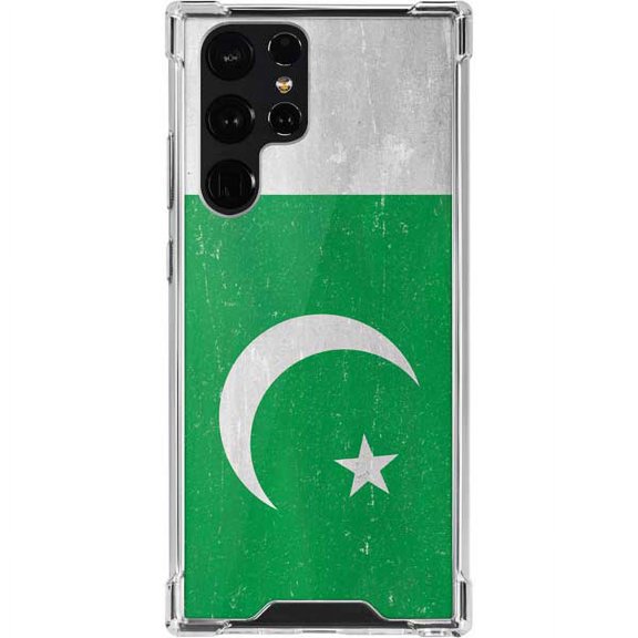Skinit Countries of the World Pakistan Flag Distressed Galaxy S22 Ultra Clear Case