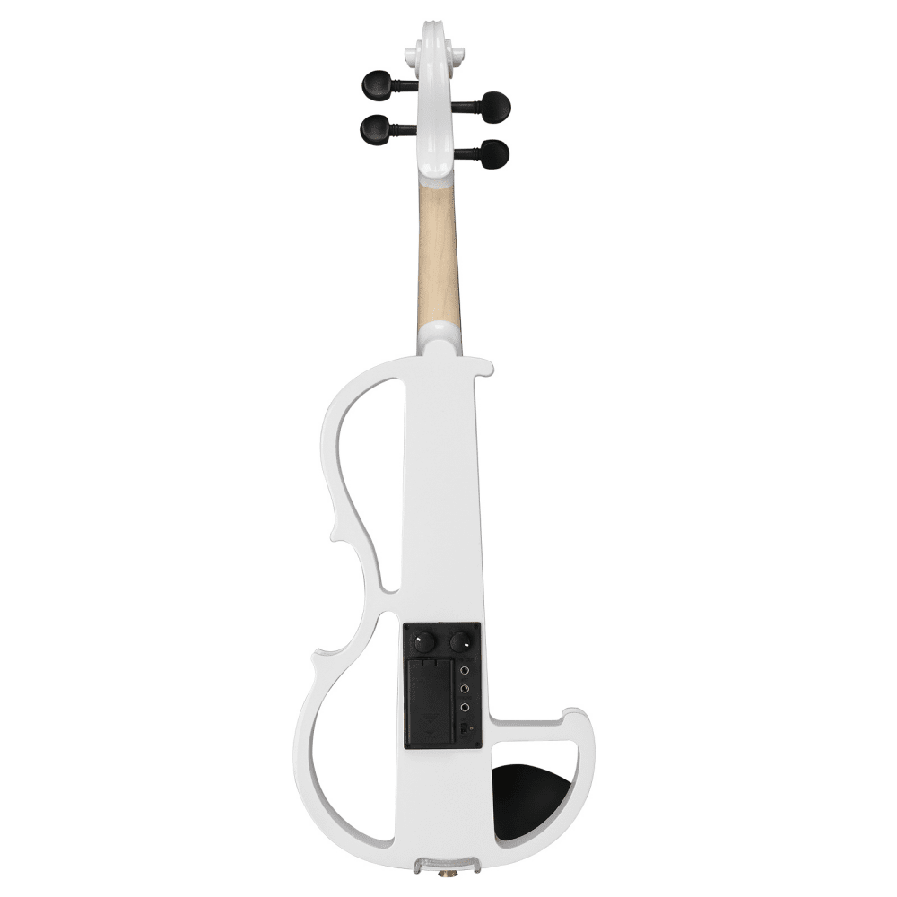 Tcbosik Electric Violin 4/4 Full Size, Silent Violin Set with Headphone and Connecting Line for Beginner, String Instrument with Case, Bow and Rosin, White