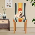 thumbnail image 4 of Yayeee 2 Pack Dining Chair Covers Stretch Parson Chairs Slipcovers Seat Protector, Stripes and Circle, 4 of 6