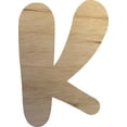 thumbnail image 1 of Craft Wooden Letter Cutout, Unfinished Blank 8'' tall Wood Letter K, Bright Orchid, 1 of 3