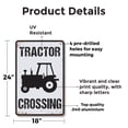 thumbnail image 2 of Vintage Style Tractor Crossing Farm 18 Inch x 24 Inch Novelty Aluminum Metal Sign Slow Roll Green Steel Weatherproof Perfect for Barn Roads Fields Driveways Fun Gift for Farmers, 2 of 6