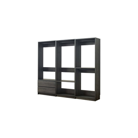 HomeStock Modern Muse Gray Freestanding Walk In Wood Closet System