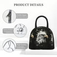 thumbnail image 4 of Yiaed Ink Style Bald Eagle Print Lunch Bag Adult Insulated Lunch Box, Leakproof Cooler Food Lunch Containers Reusable High Capacity Lunch Tote Bags-One Size, 4 of 6