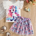 thumbnail image 2 of Toddler Kids Girl Clothes Floral Letter Graphic Top + Shorts 2PC Girls Summer Short Set Girls Summer Set 1-4 Years,2-3 Years, 2 of 6