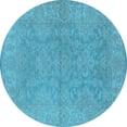 thumbnail image 1 of Ahgly Company Indoor Round Oriental Light Blue Industrial Area Rugs, 3' Round, 1 of 4