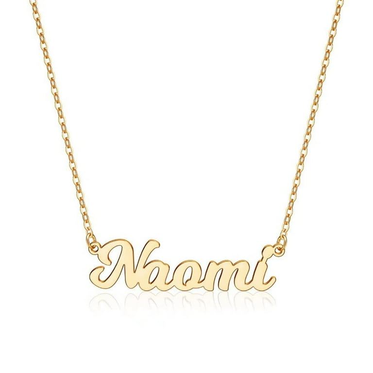 AUNOOL Custom Name Necklace Personalized 14K Gold Plated