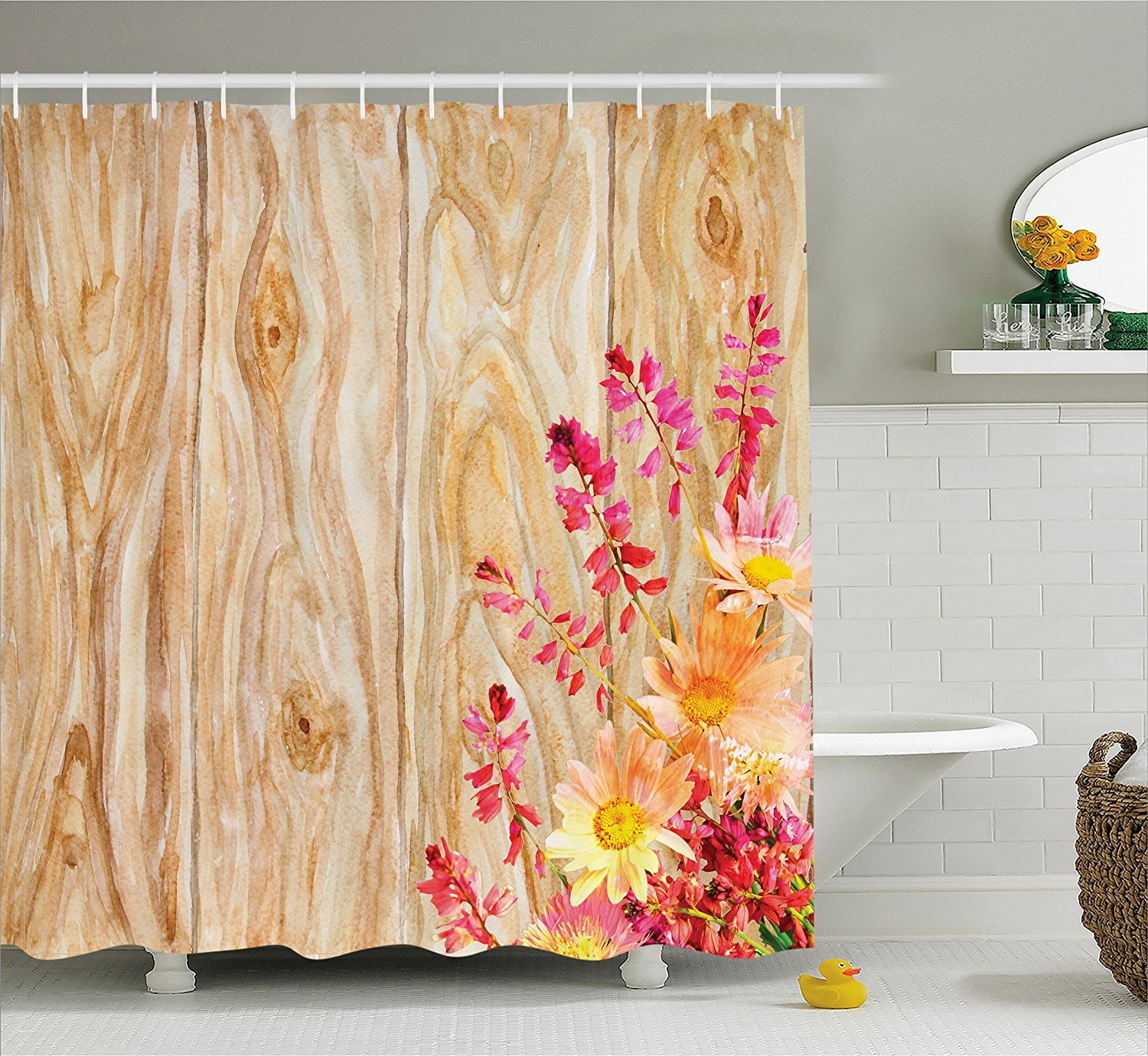 Rustic Home Decor Shower Curtain by , Watercolor Bouquet of Wild