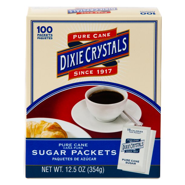 Dixie Crystals Pure Cane Sugar Packets, 100 ct/12.5 oz
